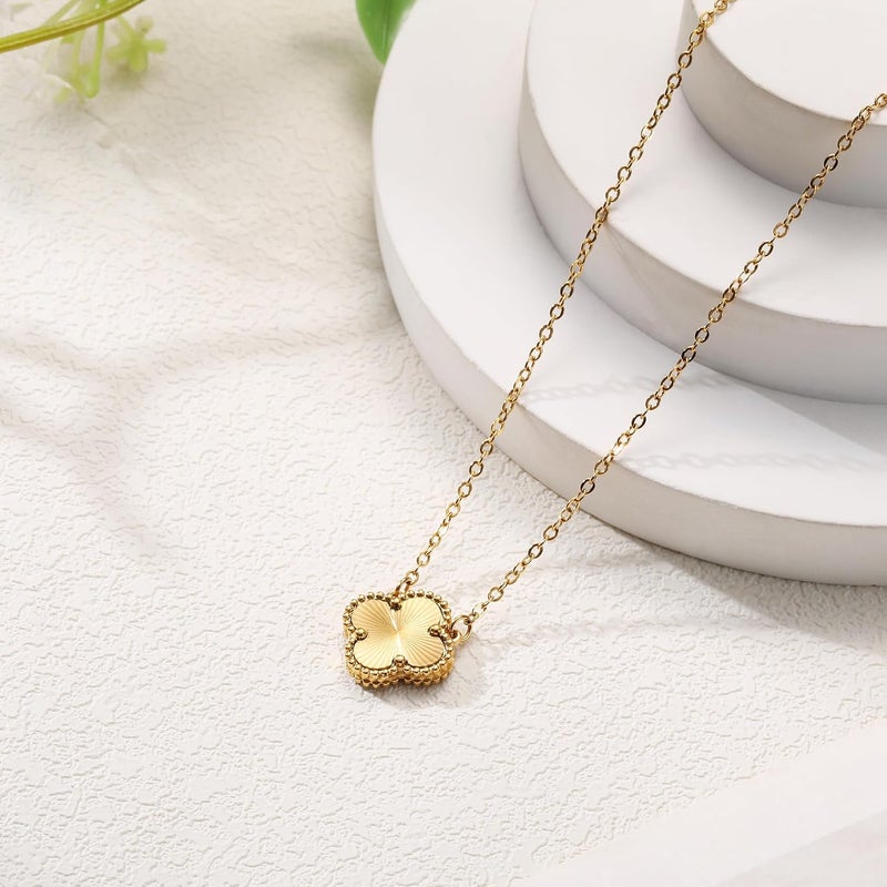 AIPPK Clover Pendant Necklace for Women 18K Gold Plated Four Leaf Clover Necklaces Lucky Simple Jewelry Gifts for Women - Image 3